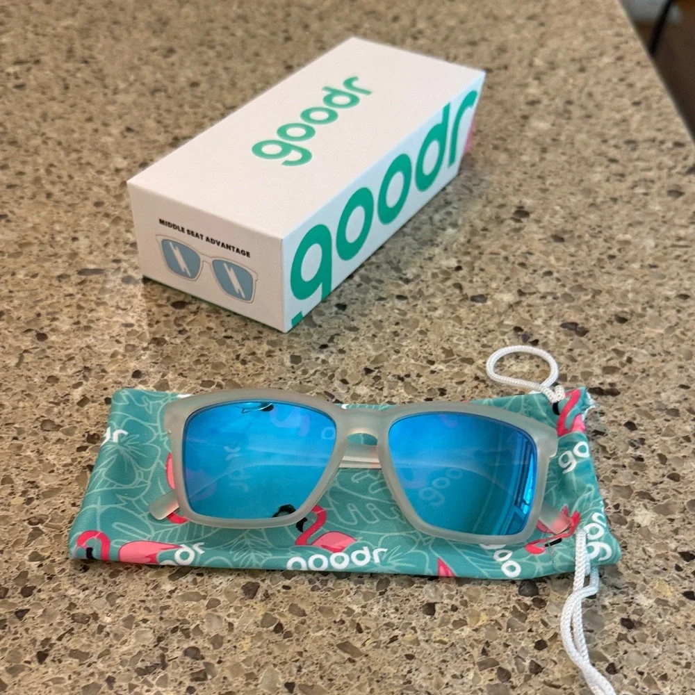 Goodr White and Blue Sunglasses - Picture 5 of 5